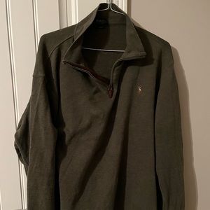 Ralph Lauren men army green half zip sweater XXL